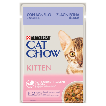 Purina Cat Chow Kittenvoer met Lam en Courgette in Saus 85g