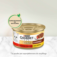 Purina Gourmet Gold met Rundvlees en Kip in Tomatensaus 85g