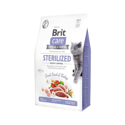Brit Care Cat Graanvrije Gesteriliseerde Gewichtscontrole met Eend en Kalkoen 2kg