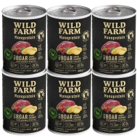 Wild Farm Monoprotein Wild Zwijn 6x400g hypoallergeen hondenvoer