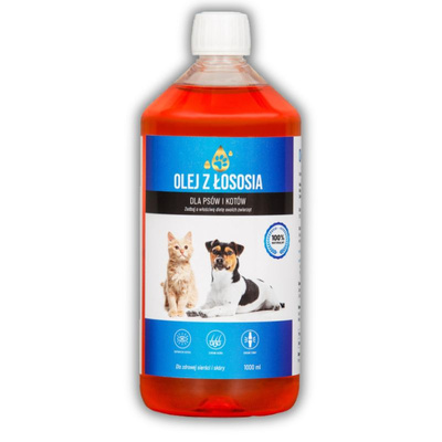 Lab-V 100% Zalmolie voor honden en katten van alle leeftijden 1000 ml Koudgeperst