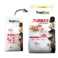 Tropidog Premium Adult Medium & Large Breed Kalkoen met Rijst 12kg 