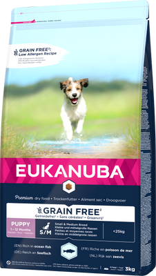 Eukanuba Puppy&Junior Small/Medium Grain Free Salmon 3kg 