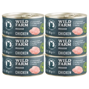 WILD FARM Mousse Kip 6x80g - graanvrije mousse voor katten