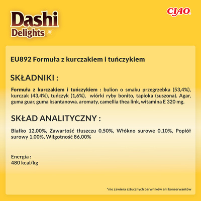 INABA Dashi Delights Fijne Vlokken Kip met Tonijn Recept 40g