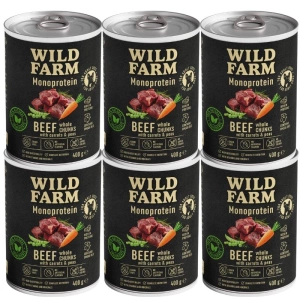 Wild Farm Monoprotein Beef 6x400g hypoallergeen hondenvoer