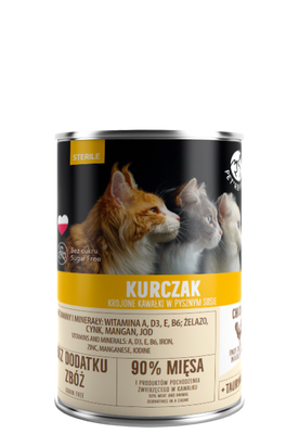 PetRepublic Kipstukjes in Fijne Saus voor Gesteriliseerde Katten 400g