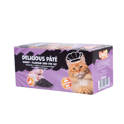 UNIQ PETS Nat kattenvoer ROYAL RABBIT konijnenpastei met lancetzaad 30 g x 8 st