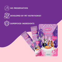 MOOCHIE Love Puree Chicken & Smoked Bacon 4x15g hondensnack met kip- en gerookt spek