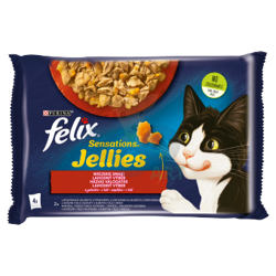 FELIX Sensations Jellies Kattenvoer landelijke smaken in gelei 4x85g