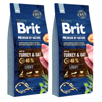 Brit Premium By Nature Light met kalkoen en haver 2x15kg