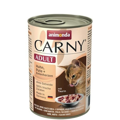 ANIMONDA Cat Carny Adult smaak: kip-, kalkoen- en eendenhart 400g 