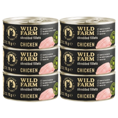 WILD FARM Fillets Kip 70g - graanvrij nat kattenvoer in bouillon
