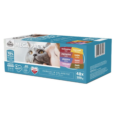 Frendi kattenzakjes vlees- en vissmaak in gelei 96x100g