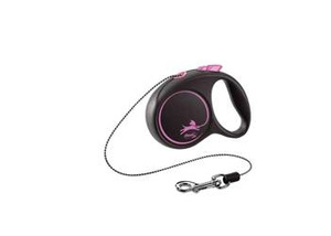 Flexi leash Black Design XS Rope 3m tot 8kg Roze