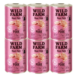 WILD FARM Pate Pork 6x400g - glutenvrij kattenvoer