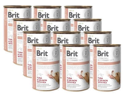 Brit Grain Free Veterinary Diet Renal Tonijn, Zalm & Erwten 12x400g