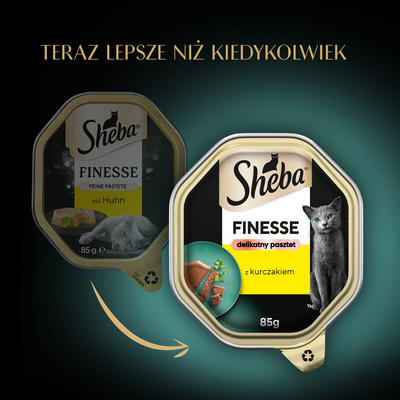 SHEBA Finesse tray 85 g - volledig natvoer voor volwassen katten, met kip, in paté