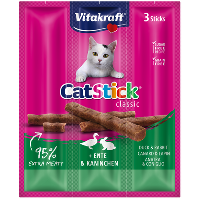 Vitakraft Cat Stick Mini Kabanosy Konijn & Eend 3x18g -