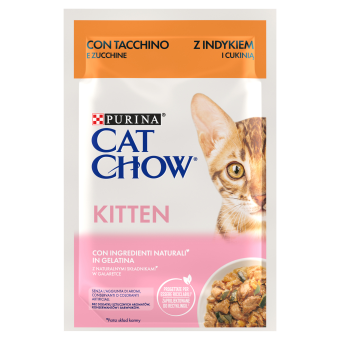 CAT CHOW Kittenvoer met kalkoen en courgette in gelei 85g