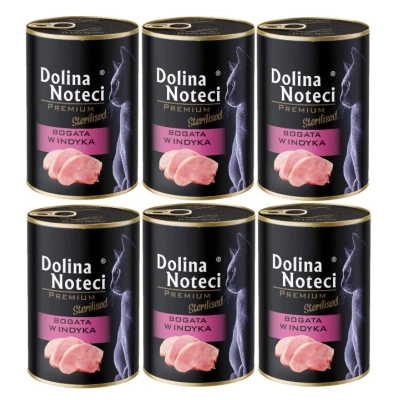 DOLINA NOTECI Premium voor gesteriliseerde katten rijk aan kalkoen 6x400g