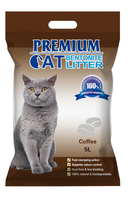Premium kattenbrokken Bentoniet - Koffie voor katten 5L