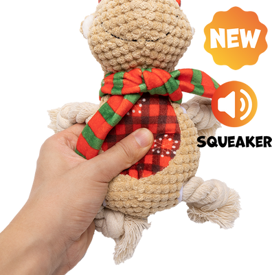 UNIQ PETS PLUS SQUEAKIES hondenspeeltje rudolf met pieper 27x12x12cm