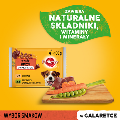 Pedigree Natvoer voor Volwassen Honden (Rundvlees, Gevogelte) 4x100g