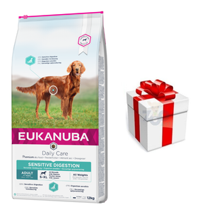 Eukanuba Daily Care Adult Sensitive Digestion 12kg + GRATIS een verrassing voor je hond!