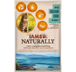 IAMS - Natuurlijk met oceaan kabeljauw in saus 85g