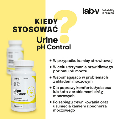 LAB-V Urine pH Controle - Ondersteuning voor honden en katten met struvietstenen 45 capsules