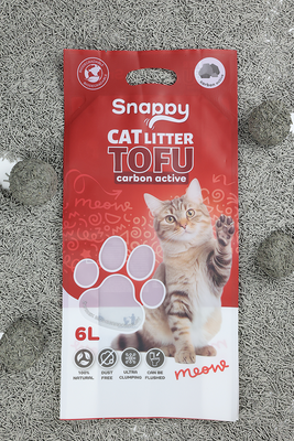 SNAPPY kattenbakvulling TOFU biologisch afbreekbaar met actieve kool 2.5kg