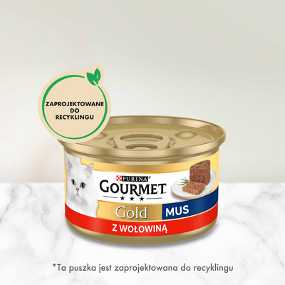 Purina Gourmet Gold Mousse met Rundvlees 85g
