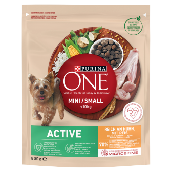 Purina One Mini/Small Active Hondenvoer Kip met Rijst 800g