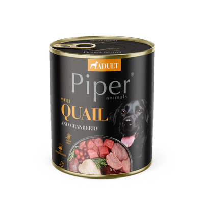 DOLINA NOTECI Piper voor honden met kwartel en cranberry12x800g