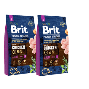Brit Premium By Nature Adult S met Kip 2x8kg