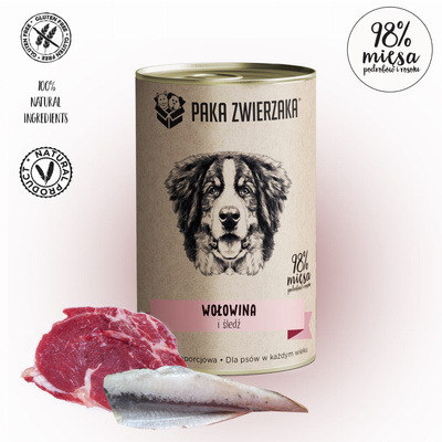 Paka Zwierzaka Rundvlees en haring 400g