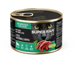 DOLINA NOTECI Super Rafi Cat P&F met gans en kalkoenlever voor gesteriliseerde katten 6x185 g