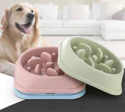 NUXIE® vertragende voerbak voor hond kat groot 20cm (willekeurige kleur)