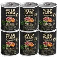 Wild Farm Monoprotein Varkensvlees 6x400g hypoallergeen hondenvoer