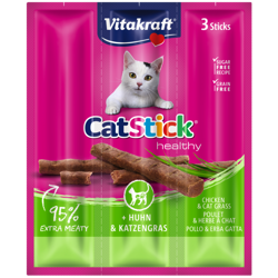 Vitakraft Cat Stick Mini Kabanosy met Kip en Gras 3x18g