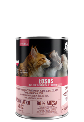 PetRepublic Zalmstukjes in Fijne Saus voor Gesteriliseerde Katten 400g