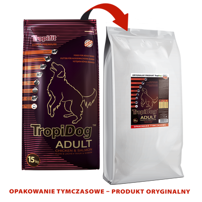 Tropidog Super Premium Adult Medium & Large Breed Kip & Zalm 15kg 