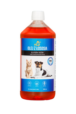 Lab-V 100% Zalmolie voor honden en katten van alle leeftijden 1000 ml Koudgeperst