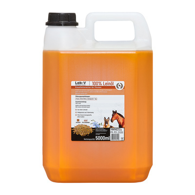 LAB-V Lijnzaadolie Leinöl voor paarden, honden en katten 5000ml