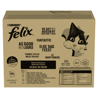 FELIX Fantastisch Kattenvoer selectie van smaken in gelei 120x85g