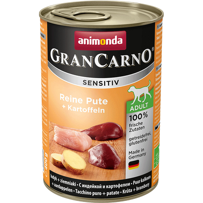 ANIMONDA GranCarno Sensitiv Adult Hondensmaak: Kalkoen + aardappelen 400g
