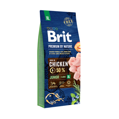 Brit Premium By Nature Junior XL met Kip 15kg + GRATIS een verrassing voor je hond!