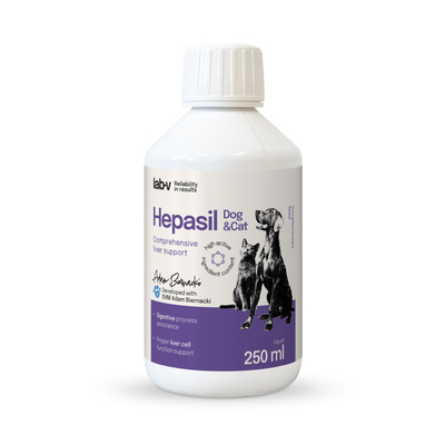 Lab-v Hepasil Hond &amp; Kat preparaat ter verbetering van de leverfunctie voor honden en katten 250 ml