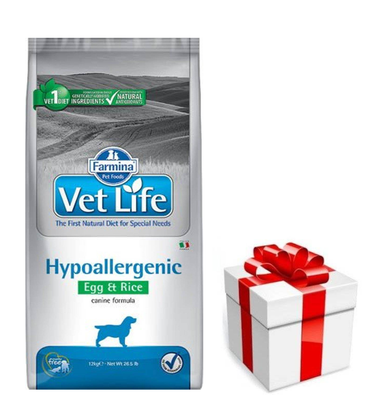 Farmina Vet Life Canine Hypoallergeen Ei & Rijst 12kg + GRATIS een verrassing voor je hond!
